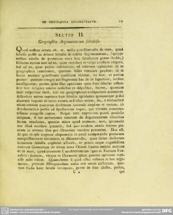 Sectio II. Geographia Argonautarum fabulosa