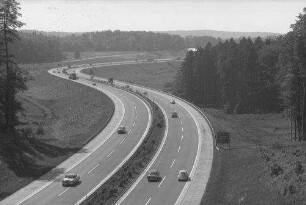 Rohrbrunn: Autobahn von der Brücke der B 8, Richtung Rohrbrunn
