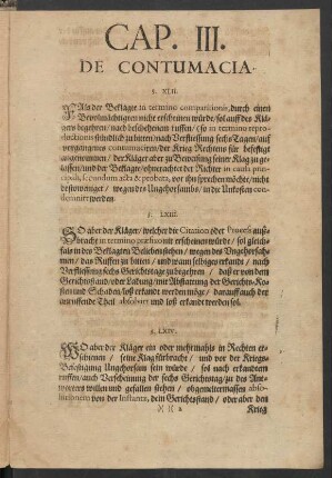 Cap. III. De Contumacia.