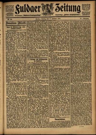 Zweite Ausgabe vom Freitag, den 17. Februar 1905.