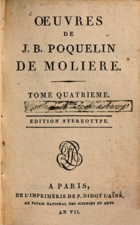Oeuvres de J. B. Poquelin de Molière, 4