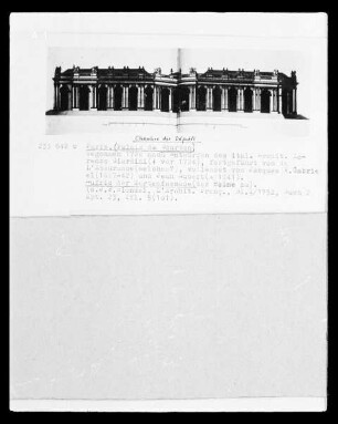 Paris, Chambre des Députés, Aufriss der Gartenfassade