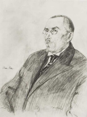 Hassebrauk, Ernst: Mein Vater (Heinrich Eduard August Paul Hassebrauk). Bleistift; 65 x 50 cm. 1927. (Positivvorlage: SLUB, Nachlass, Hassebrauk, Ernst. Mscr.Dresd.App.2534,514)