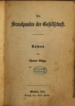 Romane von Theodor Mügge : Neue Folge, 1