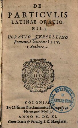 De Particvlis Latinae Orationis