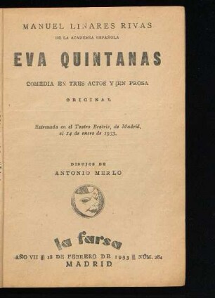 Eva Quintanas : comedia en tres actos y en prosa, original