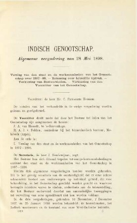 Vergadering van 28 Mei 1898