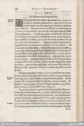 CAP. XXVI. De Munimentis Irregularibus.
