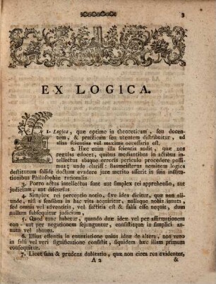 Theses ex scientia rationali et transnaturali, seu logica et metaphysica selectae