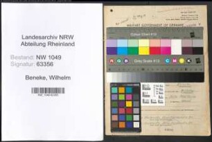 Entnazifizierung Wilhelm Beneke , geb. 29.05.1897 (Prokurist)