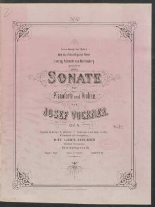 Sonate für Pianoforte und Violine op. 4