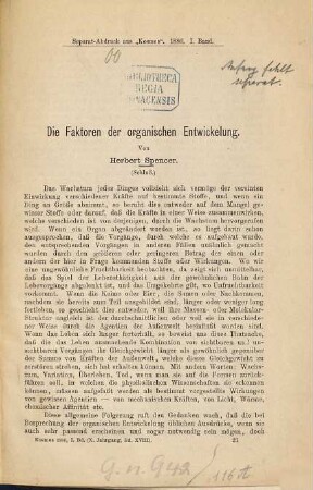 Die Faktoren der organischen Entwickelung, 2