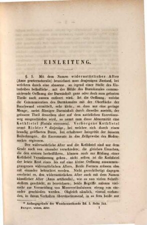 Über den widernatürlichen After und die zu dessen Heilung vorgeschlagenen und ausgeführten Methoden
