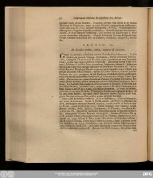 Sectio III. De Ecclesiae doctrina, ritibus, regimine & disciplina.