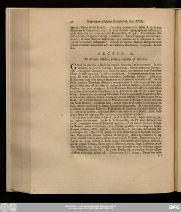 Sectio III. De Ecclesiae doctrina, ritibus, regimine & disciplina.