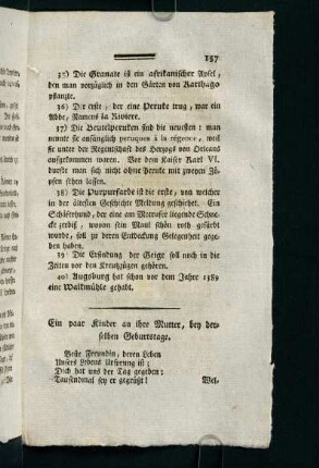 157-158, Ein paar Kinder an ihre Mutter, bey derselben Geburtstage