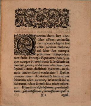 Pro-rectorem magnificum, patres ac proceres amplissimos ... ad audiendam orationem, qua demandatam sibi iura docendi provinciam auspicabitur, ... invitat : [Programma de Papinianis, scientia iuris et morum sanctitate magna]