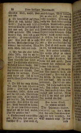 Der dritte Theil. In welchem verfasset, Die Psalmen-Lieder.