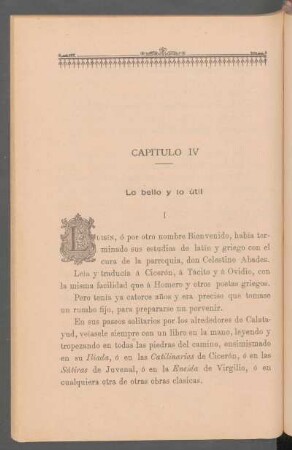 Capítulo IV - Lo bello y lo útil