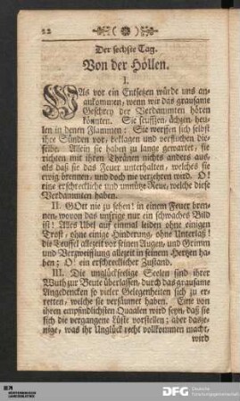 Der sechste Tag.