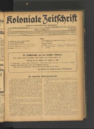 Nr. 3. Berlin, 17. Januar 1913. 14. Jahrgang.