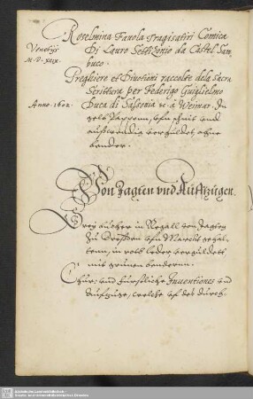 Von Jagten und Aüfftzügen