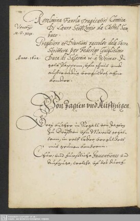Von Jagten und Aüfftzügen