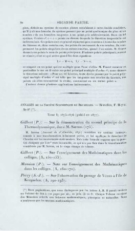 Annales de la société scientifique de Bruxelles.