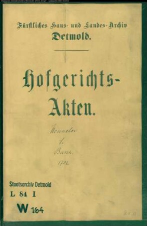 Wenneber, Joh. Friedrichs Witwe gegen Amtmann Oloff Ernst Busch - Schuldforderung