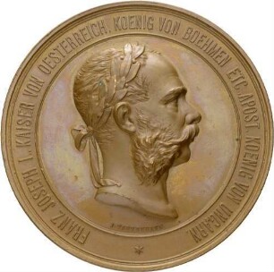 Medaille zur Weltausstellung Wien 1873 / Bildnis Franz Josef I. von Österreich