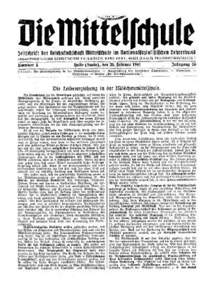 Die Leibeserziehung in der Mädchenmittelschule