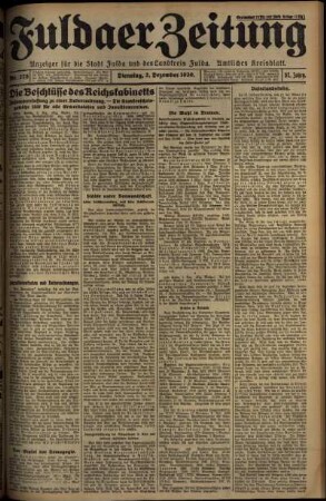 Ausgabe vom Dienstag, den 02. Dezember 1930.