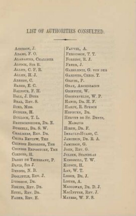 List of authorities consulted