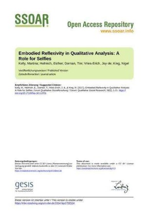Embodied Reflexivity in Qualitative Analysis: A Role for Selfies