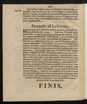 Paraenesis ad Lectorem.
