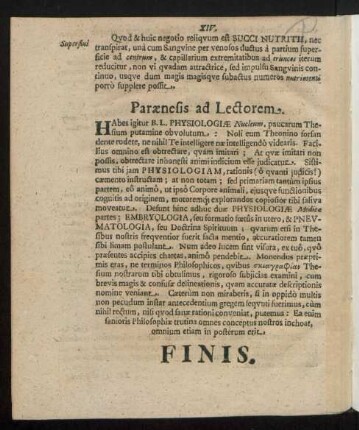 Paraenesis ad Lectorem.