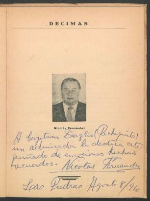 Dedicatoria manuscrita