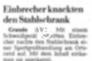 Einbrecher knackten [Name maskiert]