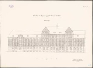 Regierungsgebäude, Allenstein: Aufriss Seitenansicht 1:100