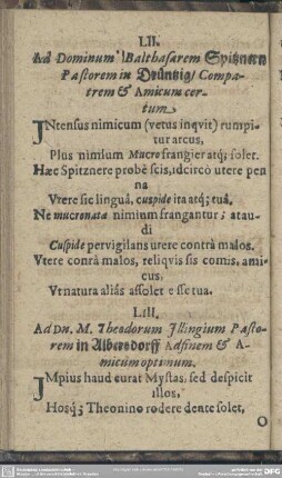 LII. Ad Dominum Balthasarem Spitznern