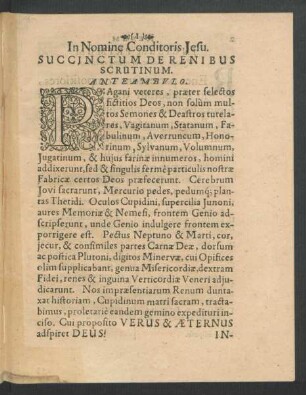 Succinctum De Renibus Scrutinum. Anteambulo