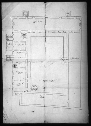 Dessau, Schloss, Entwurf zum Anbau des Süd- und Ostflügels