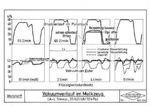 Vakuumverlauf im Melkzeug
