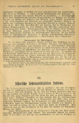 VII. Historische Sehenswürdigkeiten Dahlems