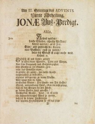 Vierte Abtheilung. Jonæ Buß-Predigt