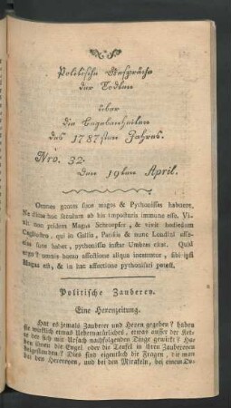 Nro. 32. den 19ten April
