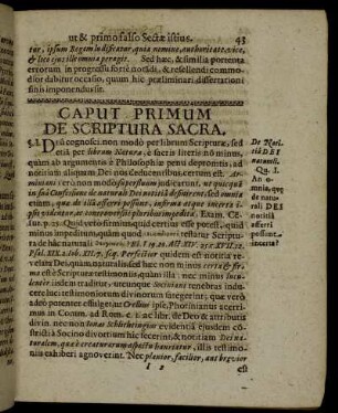 Caput Primum De Scriptura Sacra.