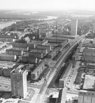 Karl-Marx-Straße in der Stadtmitte von Frankfurt/Oder : Blickrichtung Südosten