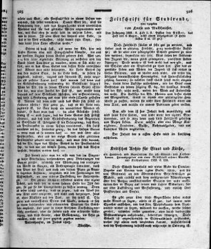 Zeitschrift für Studierende / hrsg. von Loose und Waldhauser. - Passau : Pustet. - 1ter Jahrgang 1823, Heft 1 u. 2