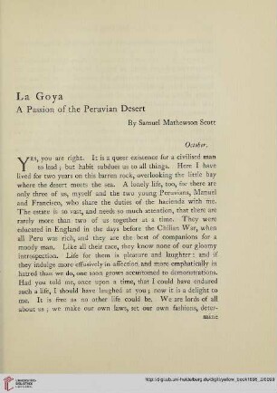 10: La Goya : a passion of the Peruvian desert